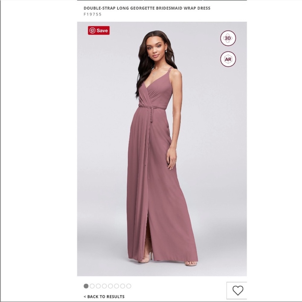 David’s Bridal Bridesmaid Wrap dress in Quartz